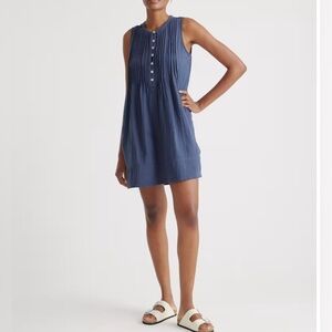 Quince 100% Organic Cotton Gauze Sleeveless Swing Dress